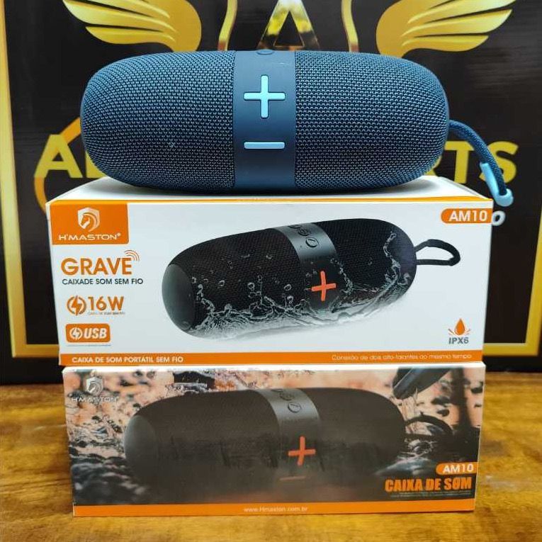 Caixa de som H-Mastom - Caixa com Grave Perfeito Alto - Bluetooth - Resistente a água! Caixa de Som