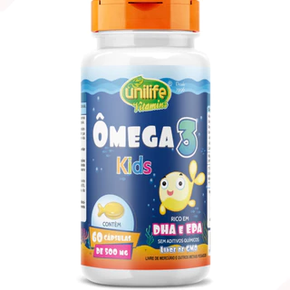 ÔMEGA 3 KIDS 500MG - 60 CAPSULAS SUPLEMENTO INFANTIL CÁPSULA DE PEIXINHO - UNILIFE
