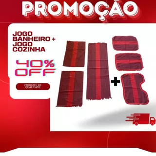 Jogo de Banheiro + Jogo Passadeira Tapete Cozinha 3 Peças Casa Nova Preço baixo