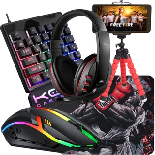 Kit Mobilador Gamer Com Headset e Microfone Teclado Single hand Mouse 1600dpi Hub usb em Oferta na Shopee