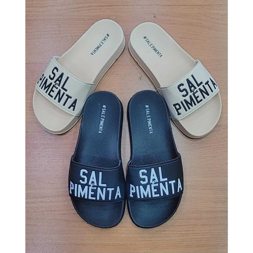 chinelo slide sal e pimenta | Shopee Brasil
