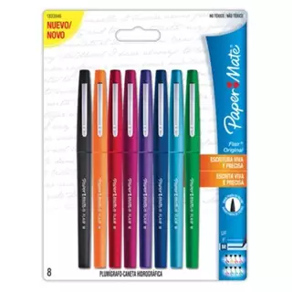 Kit Estojo Canetas Hidrográficas Flair Paper Mate 8 cores