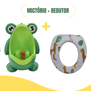 Kit Penico Mictório sapinho + redutor de assento sanitário almofadado desfralde infantil meninos