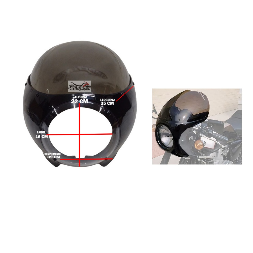 CARENAGEM FRONTAL HARLEY 2023 CAFE RACER PRETA