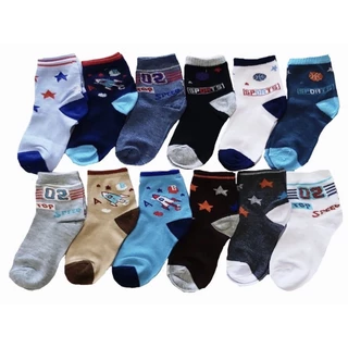 24 Peças de Meia Infantil Cano Medio Kit 12 Pares Meias Estampada Cores Sortidas