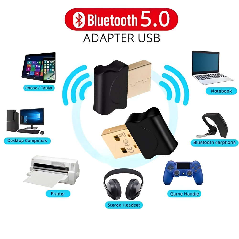 Kit 4 Adaptador E Receptor USB Bluetooth 5.0 Plug usb Transmissor de audio para Notebook