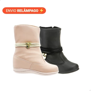 Bota Infantil Feminina Menina Botinha Coturno Inverno Modelo Menina Boiadeira