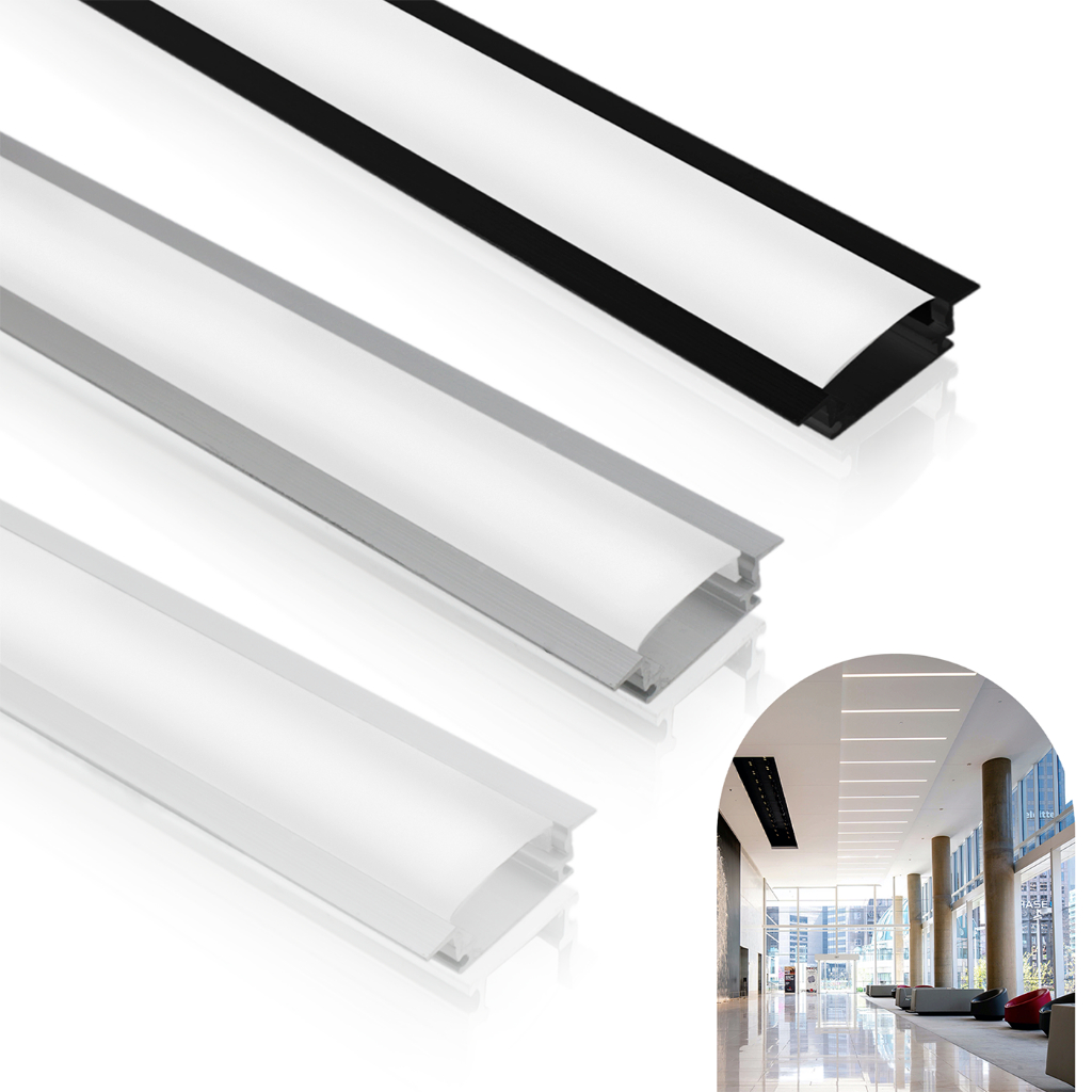 Kit 6 Metros Perfil Embutir Alumínio Slim P/ Fita Led