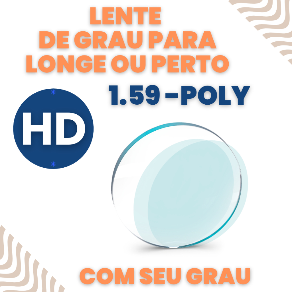 Lentes de Grau 1.59 Poly para Longe ou perto Miopia Astigmatismo hipermetropia Presbiopia