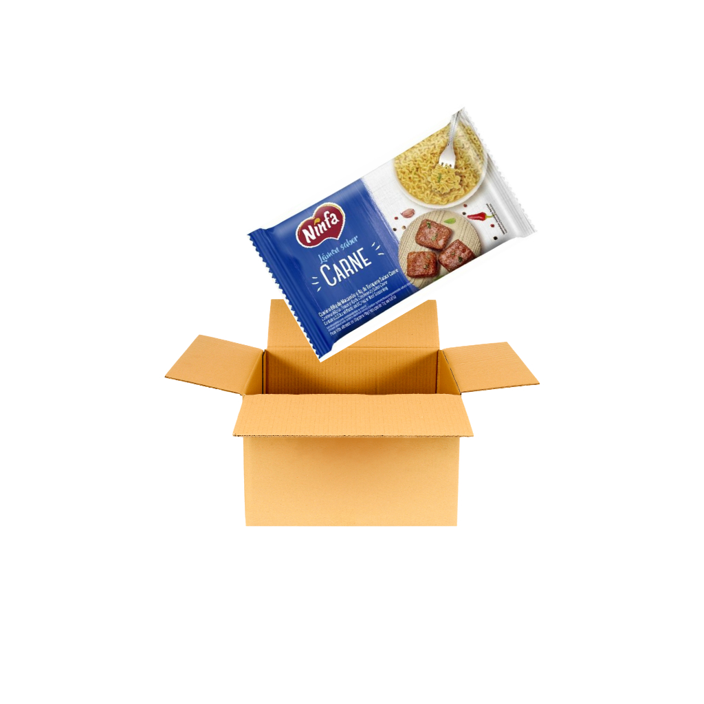 kit caixa Ninfa Lamen Miojo carne 50 Unidades macarrao instantaneo caixa fechada CONTÉM GLÚTEN