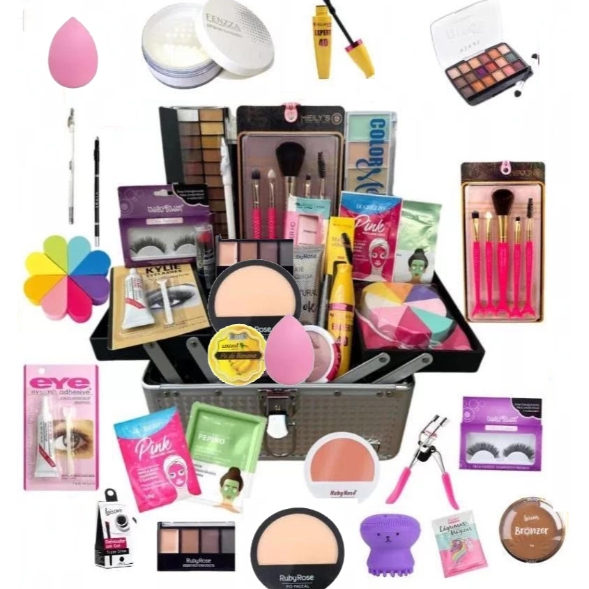 Kit Beyoung Básico Skincare e Make Dourado 3 Produtos em Promoção