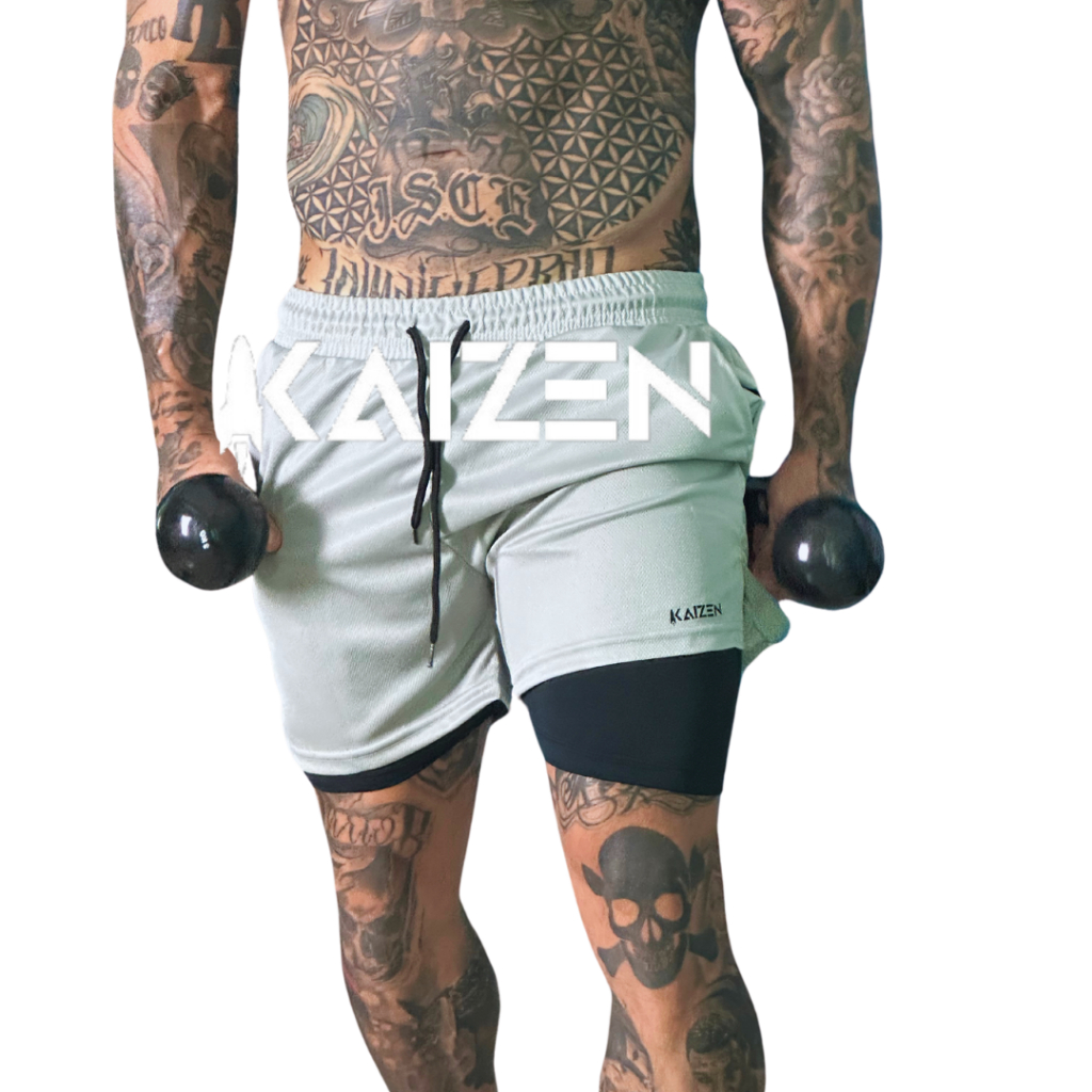 BERMUDA 2 EM 1 COMPRESAO CALÇAO PARA ACADEMIA e corrida masculino