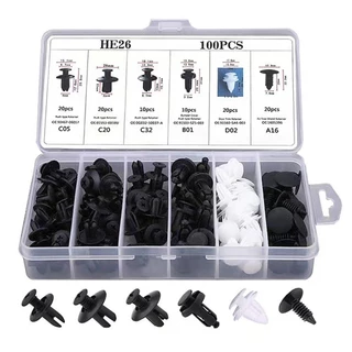 100 Pcs auto fastener Clipe Mista Corpo Do Carro push Pino Retentor rivet stops Guarnição Da Porta Painel kit em Oferta na Shopee