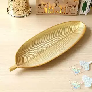 Bandeja Decorativa Em Forma De Folha Centro de Mesa MDF