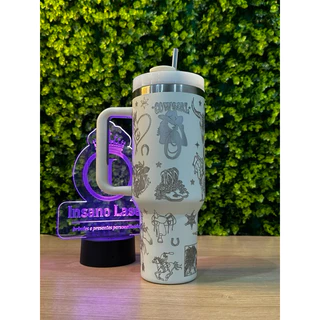Copo 1,2 Litros Termico com Canudo TODO PERSONALIZADO tema Country
