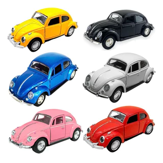 Fusca Miniatura Carrinho de Metal Ferro Colecionador Brinquedos, Abre Portas e Capô a Fricção