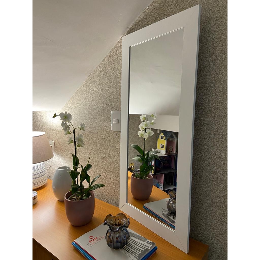 Espelho Moldura De Madeira 36x60 Clássico Médio Lavabo Banheiro Várias Cores