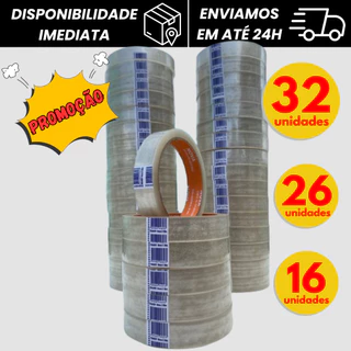 32 ROLOS DE FITA ADESIVA 18X50 - DUREX TRANSPARENTE 18MM X 50 METROS