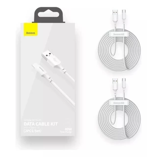 KIT 2 CABO TIPO C ou Iphone 1.5M BASEUS 40W 5A TURBO TZCATZJ-02
