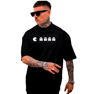 Camiseta Streetwear Oversized PacMan Game Play Camisa T-Shirt
