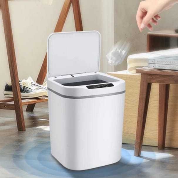 Lixeira com Sensor Automático Inteligente Abre Fácil em Toque Cesto Lixo 16Litro