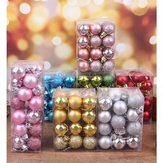 Bolas De Árvore De Natal 7cm Mista Lisa Fosca Glitter 5 Bolas Decoração Enfeite Decoração