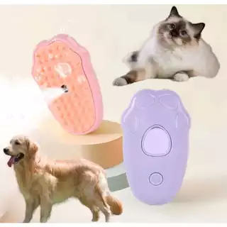 Escova Removedora de Pelos Para Pets Gatos Cachorro Com Vaporizador Vapor Refrescante e Massageador