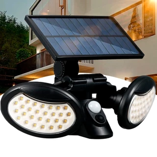 Luminária Solar LED 30w Articulada Luz Direcionavel Acendimento Automático com Sensor de Presença