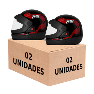 Kit 2 Capacetes Pro tork Sport Moto 788 Casal Viseira Automática Leve Confortável Fechado