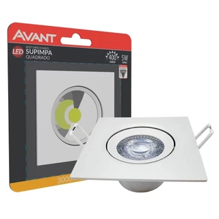 SPOT LED QUADRADO EMBUTIR 5W 3000K BIVOLT 400 - AVANT