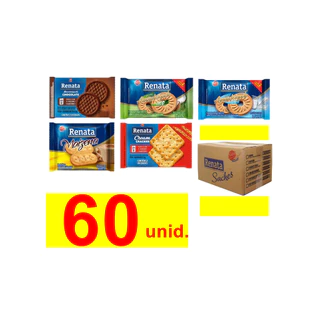 60 un Biscoitos Sortidos Sache Amanteigados Renata Sabores