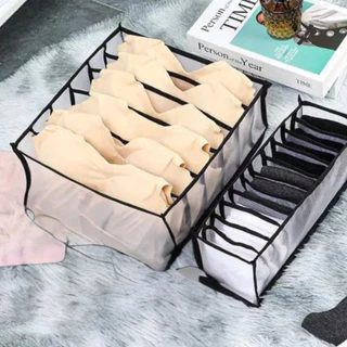 KIT 2 COLMEIAS ORGANIZADORAS DE GAVETA COM 6 DIVISÓRIAS PARA CALCINHAS, SUTIÃS, MEIAS E BLUSAS