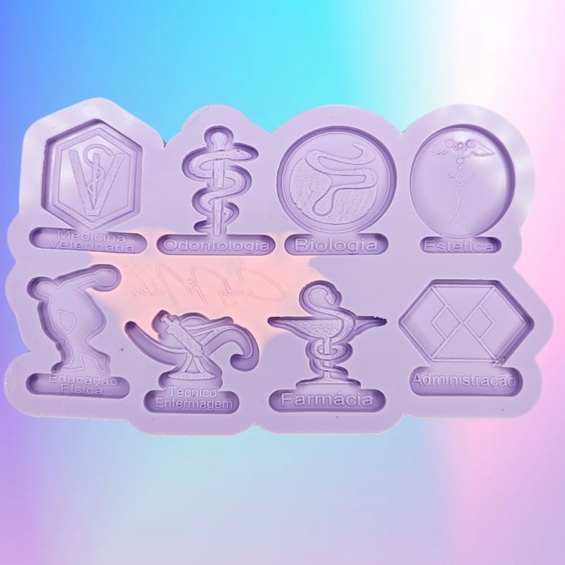 Molde de Silicone Profissões Modelo I artesanato resina epóxi