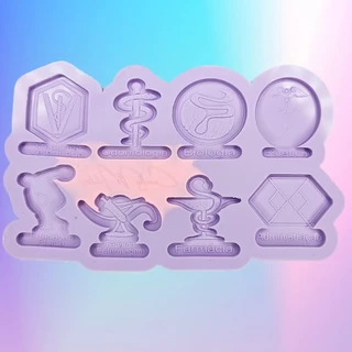 Molde de Silicone Profissões Modelo I artesanato resina epóxi