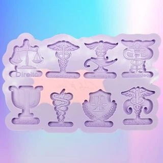 Molde de Silicone Profissões Modelo II artesanato resina epóxi