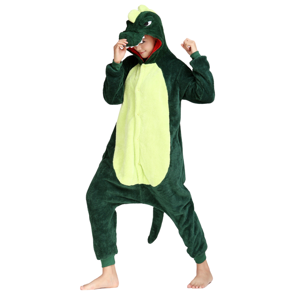 Pijama Macacão Fantasia de Dinossauro Adulto Masculino Feminino Cosplay ...