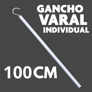 Haste Gancho Varal De Teto Parede Individual Aluminio 100 Cm
