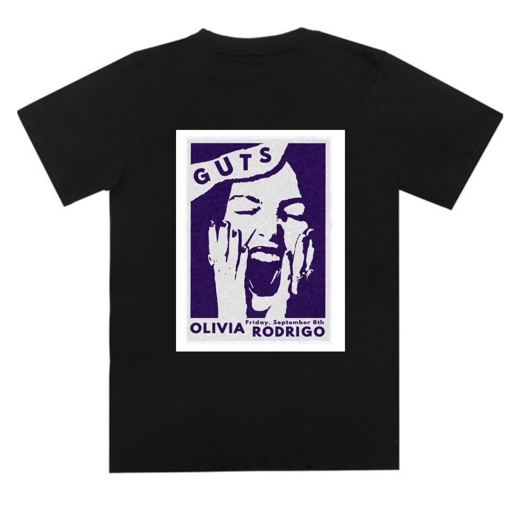 Camiseta Olivia Rodrigo Guts - Unisex, Algodón, Diseño Concierto, Talla Grande, Estilo Retro