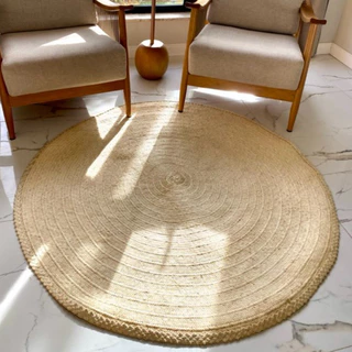 Tapete Redondo 1.50mt Carnaúba Liso Coisas Diferentes Para Casa Decoração Elegante Natal Artesanato