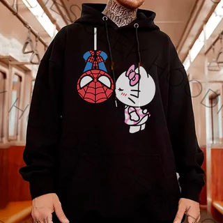 Moletom Canguru Com Capuz Homem Aranha Mary Hello Kitty Love Desenho Unissex