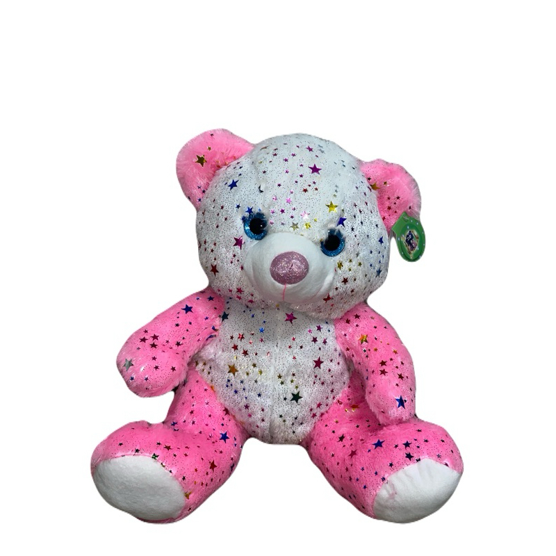 Urso de a pelúcia Rosa com estrelinhas brilhante Grande 40cm | Shopee ...