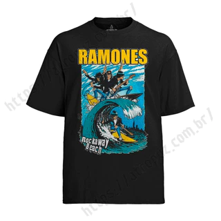 Camiseta Algodão Unissex Graphic tee Ramones Rock Away