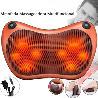 Almofada Massageadora Bivolt Casa e Carro Para Pescoço Lombar e Coluna Cervical