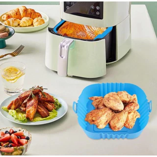 Kit 8 Forma De Silicone Redondas e quadradas Para Air Fryer Forno Microondas Fritadeira Assadeira