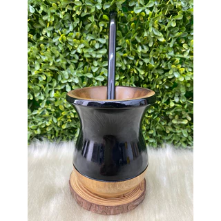 Combo de chimarrão - CUIA BICOLOR+ BOMBA INOX