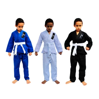 Kimono Infantil Trançado Leve Jiu Jitsu, Judo + Faixa Graduação
