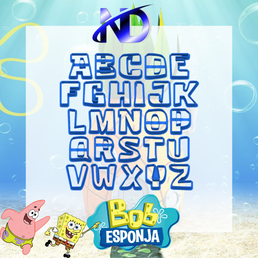 CORTADOR ALFABETO BOB ESPONJA MAIUSCULA | Shopee Brasil
