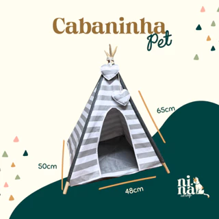 CABANA TOCA TENDA PET CAMA DE LUXO MATERIAL IMPERMEÁVEL TAMANHO P PARA GATO E CACHORRO PEQUENO PORTE 70x45x40