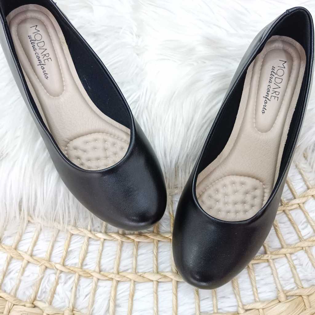 Modare Sapato Preto Fechado Feminino Sapato Modare Ultra Conforto