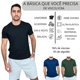 Camiseta básica Slim Tech-Elastic que demassa no uso
